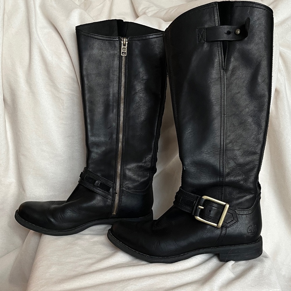 Earthkeepers Black Leather Knee-High Boots